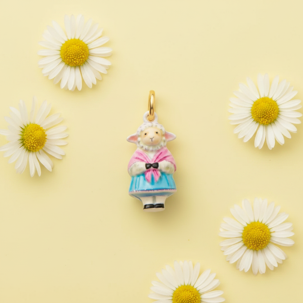 Sheep Charm 10 - Yellow Spring