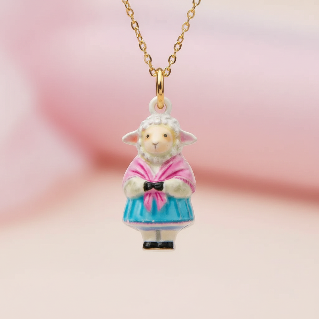 Sheep Charm 3 - Gold Chain