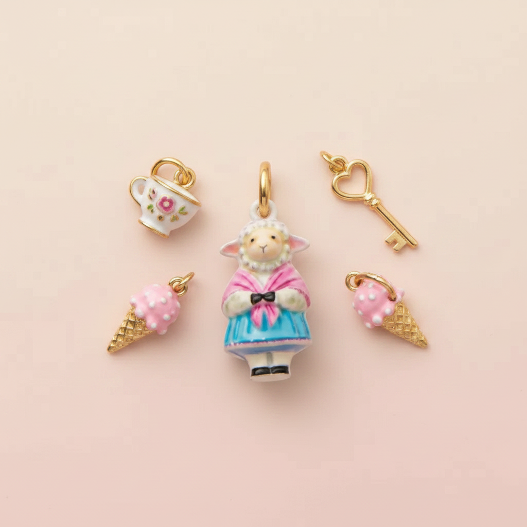 Sheep Charm 7 - Pink Group