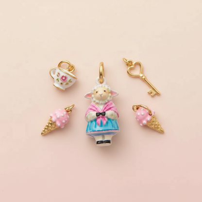 Sheep Charm 7 - Pink Group