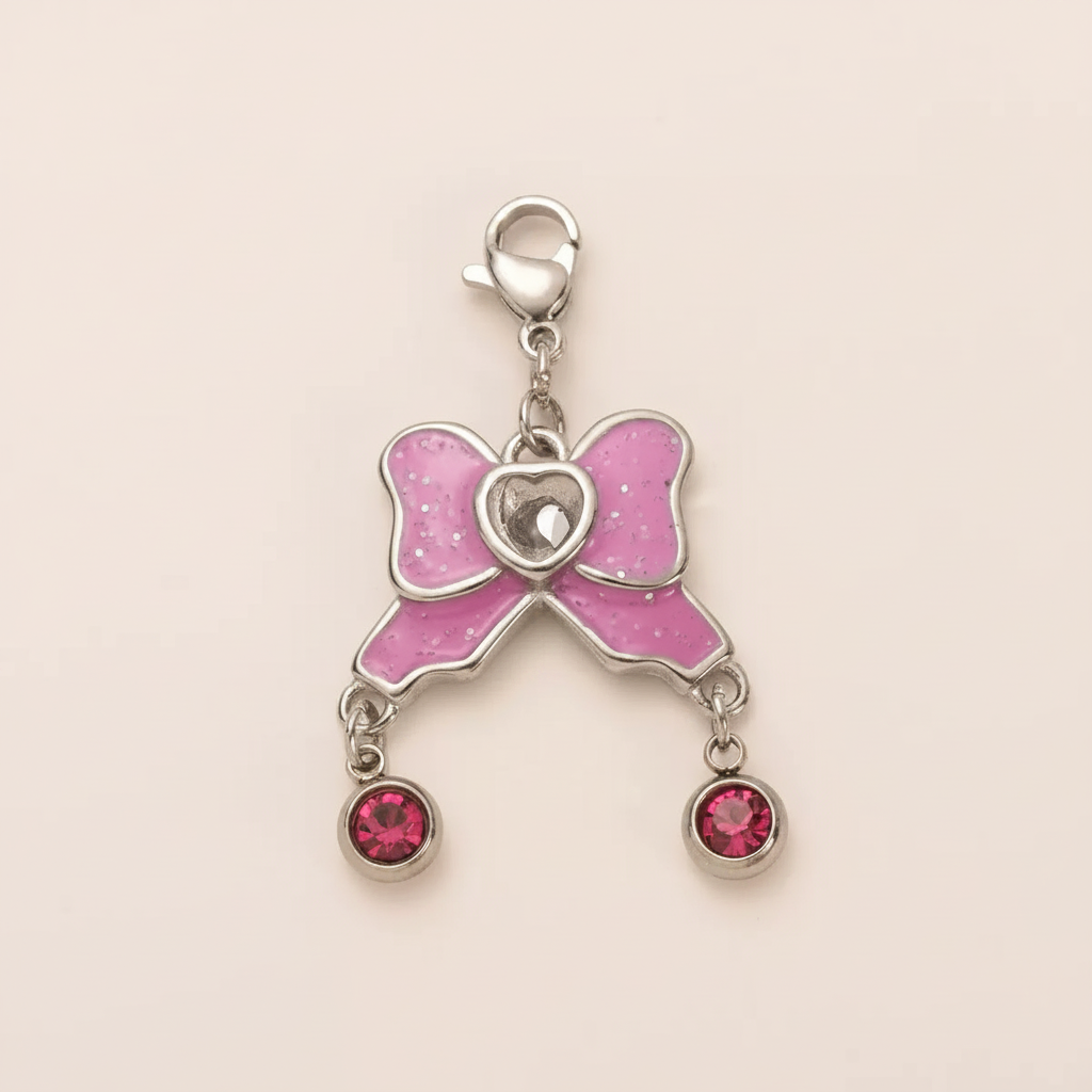 Silver Bow Charm - Close Up