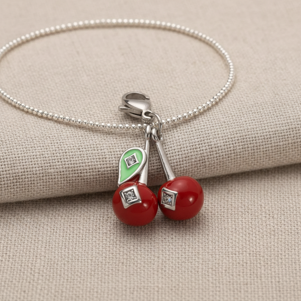 Silver Cherry Charm - E-commerce