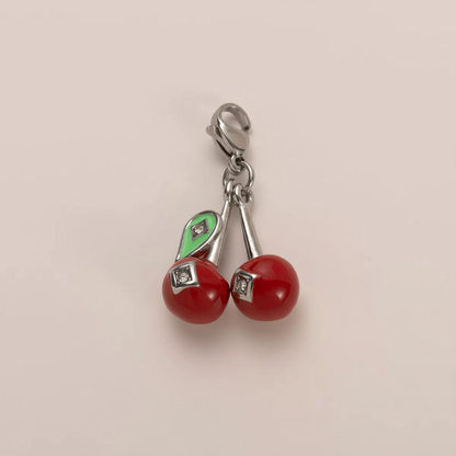 Silver Cherry Charm - Front