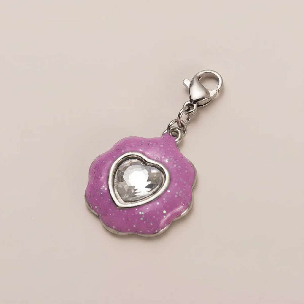 Silver Cookie Charm - Angle