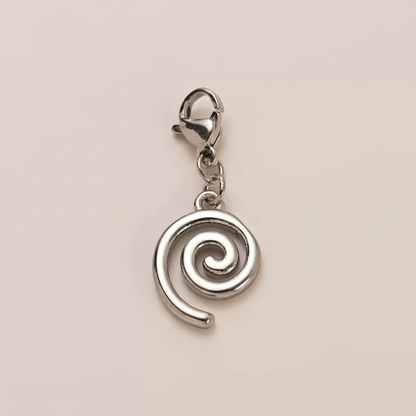 Silver Spiral Charm - Front