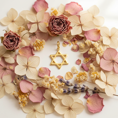 Star of David with flowers
