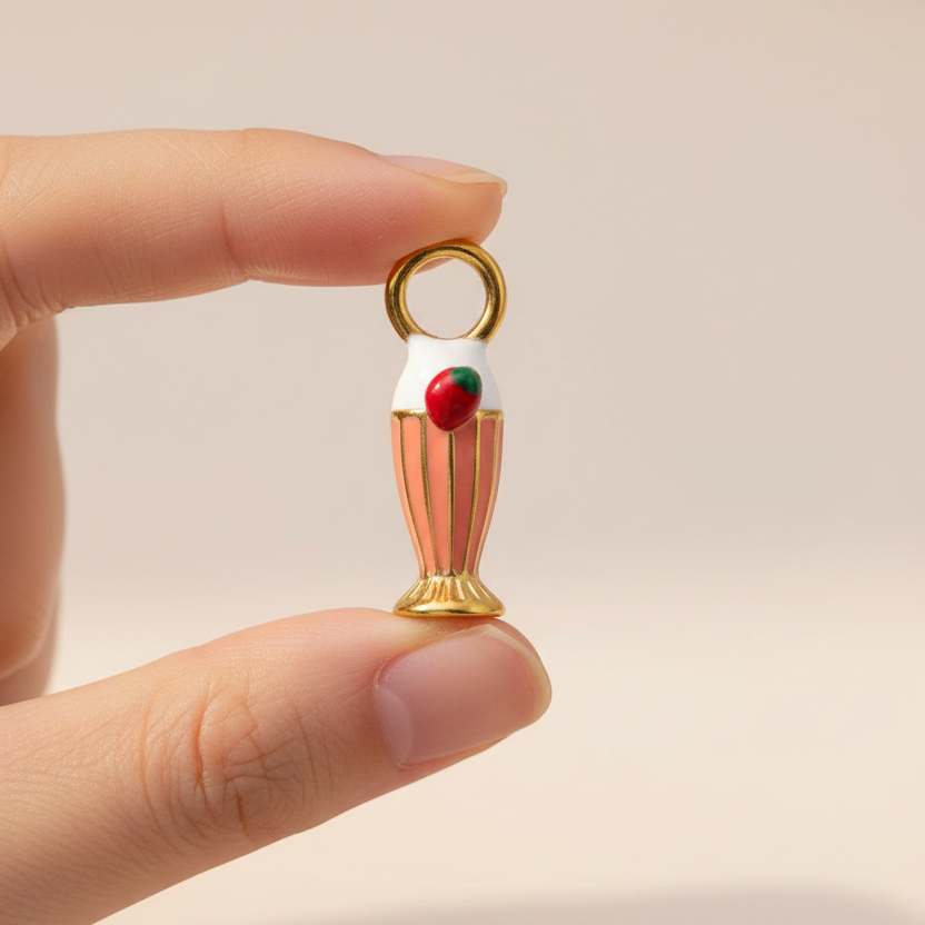 Strawberry Milkshake Charm - Hand Hold DIY