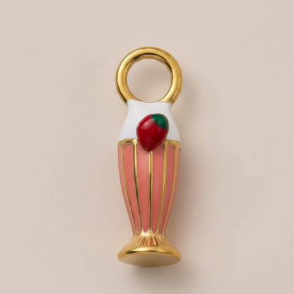 Strawberry Milkshake Charm - Macro Detail