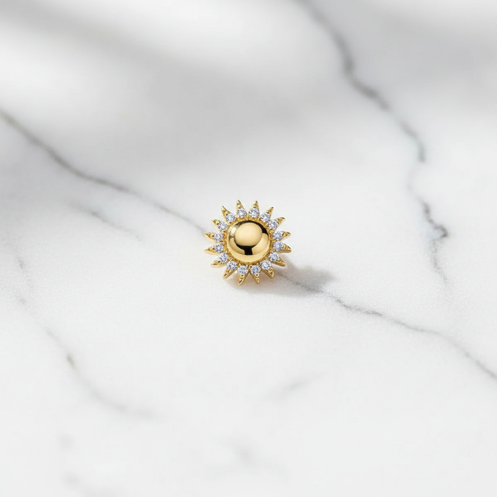 Sunburst Charm - Marble Flatlay