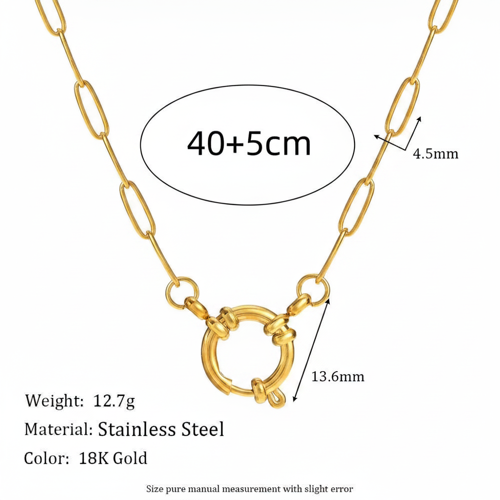 Thick Paperclip Chain Size Diagram
