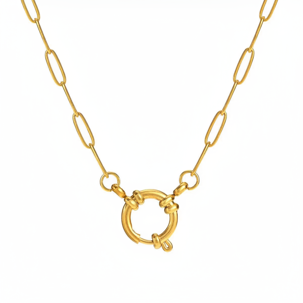 Thick Paperclip Chain White Background
