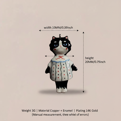 Tuxedo Polka Dot Cat - Dimension Sheet
