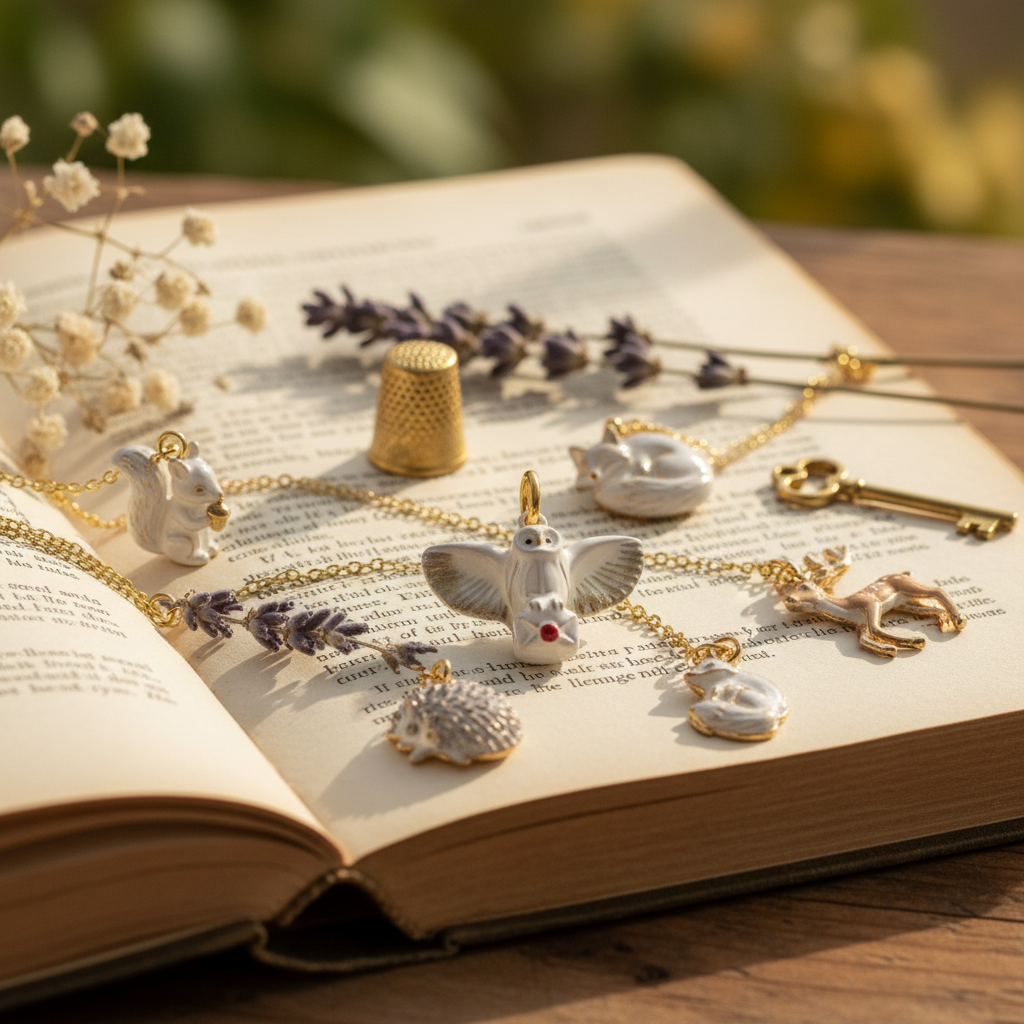 White Dove Charm - Vintage Book Cottagecore
