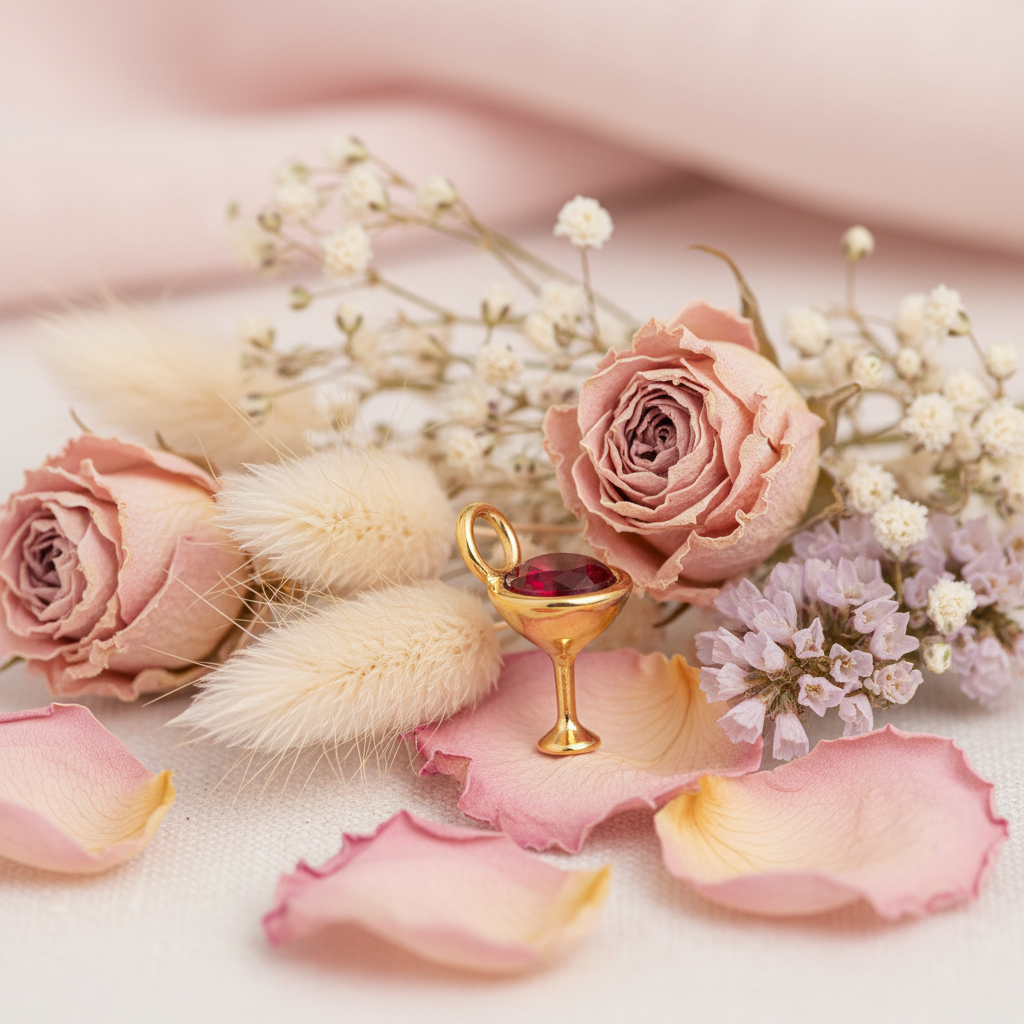 Wine Glass Charm - Dried Flowers