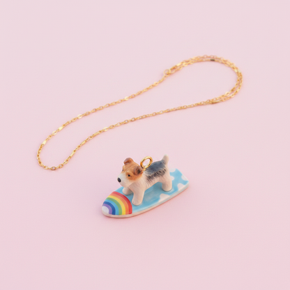Wire Fox Terrier Charm - Necklace Styling