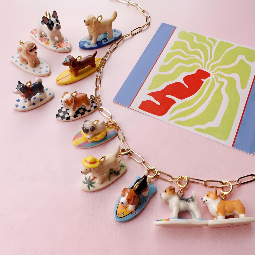 Wire Fox Terrier Charm - Pink Lifestyle