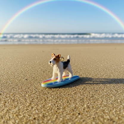 Wire Fox Terrier Charm - Rainbow Beach Scene