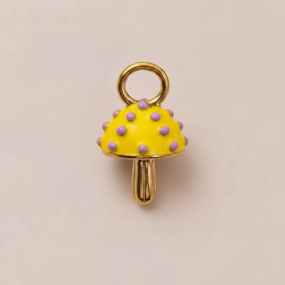 Yellow Mushroom Charm - Macro Detail