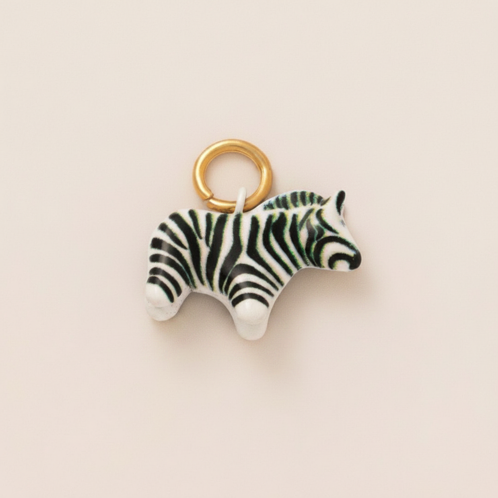 Zebra Charm 1 - Beige Background